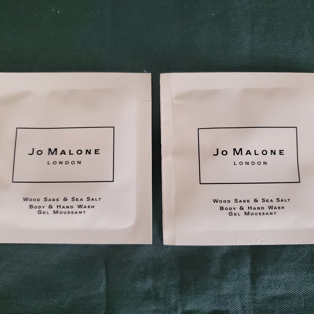 2 Jo Malone London Wood Sage & Sea Salt Body & Hand Was Gel Moussant Sample New
